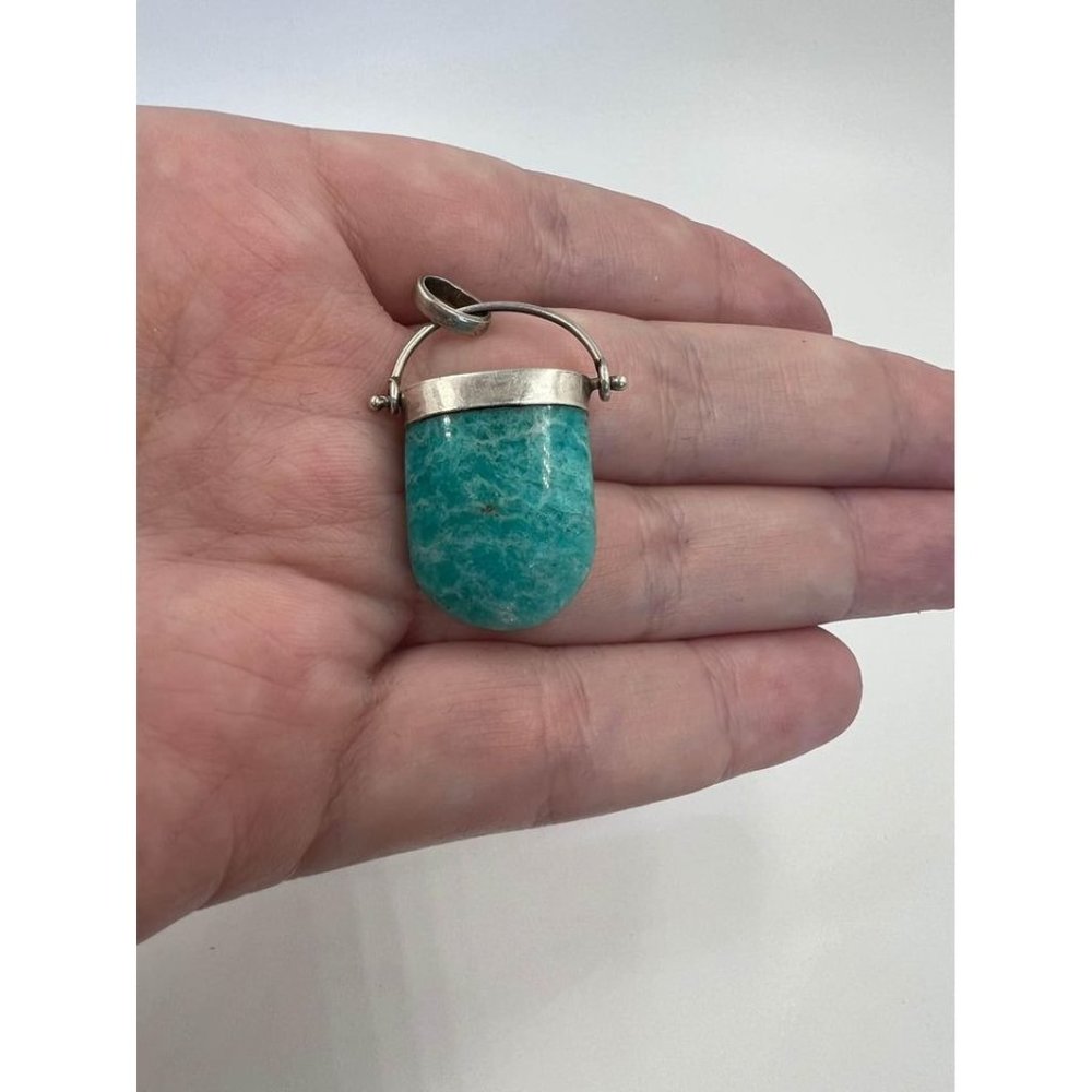 Knockout Amazonite And Sterling Silver Pendant - image 8